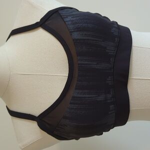 Lululemon size 8 black and silver sports bra